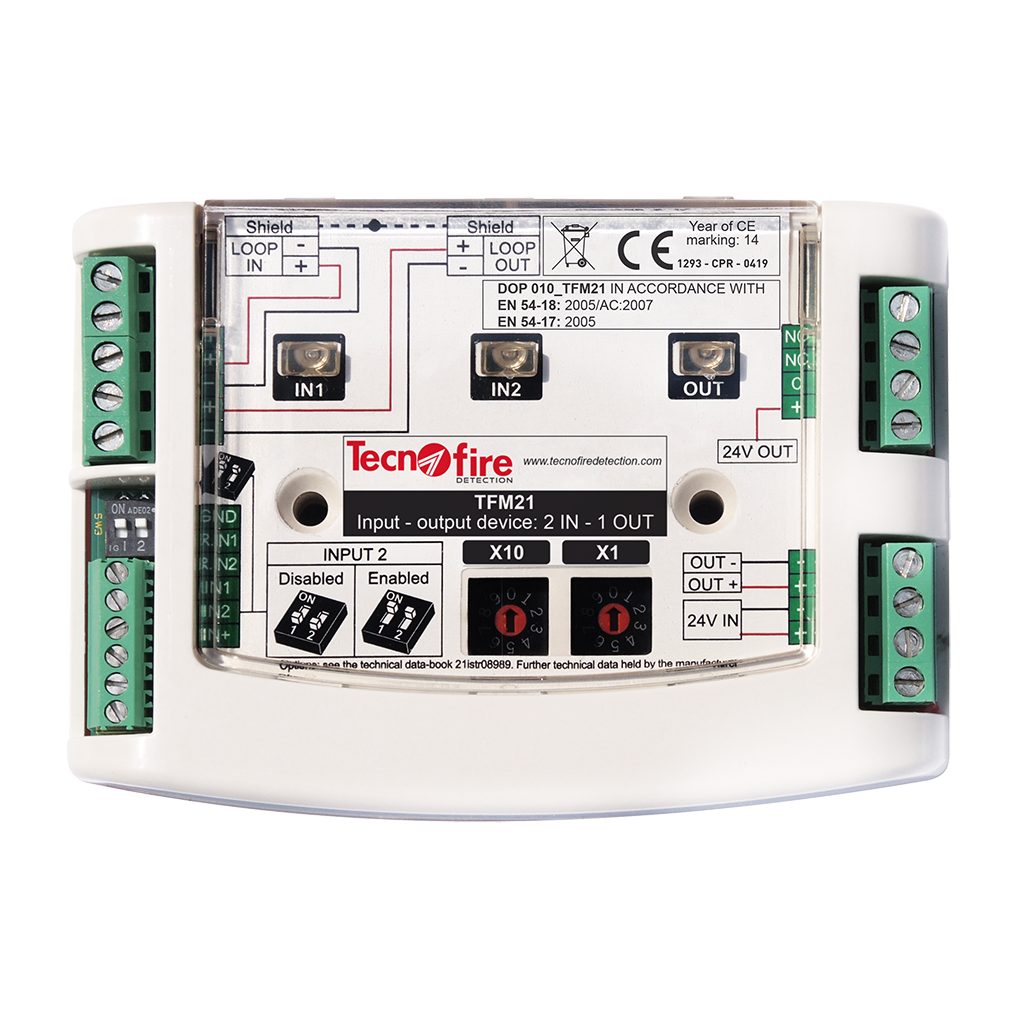 Module adressable composé de 2 entrées et 1 sortie supervisée