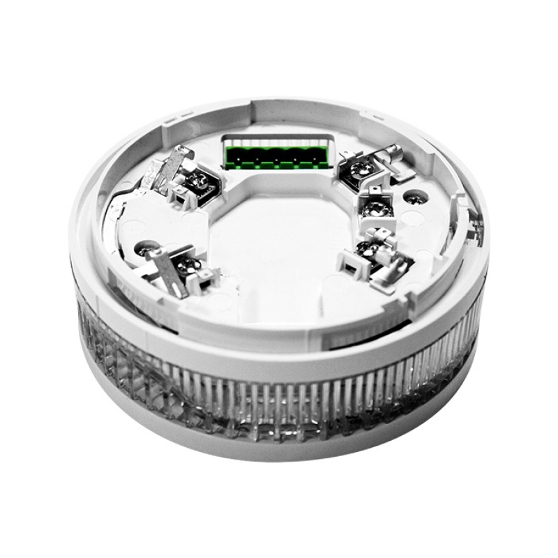 Socle avec sirène et feu clignotant intégré pour détecteur adressable