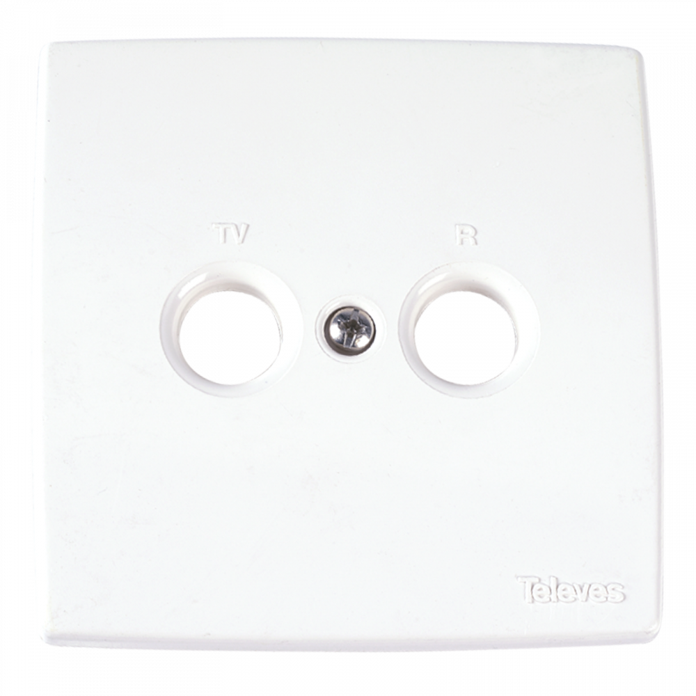 Platine Frontale Blanche pour Prise TV-R