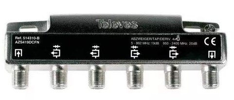 [TVS-514310] Dérivateur 5...2400MHz “F” 4D 19dB Intérieur B + DC